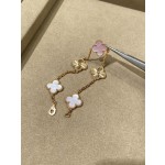 Four-leaf clover bracelet gold pink