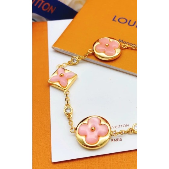LV Four Flower Bracelet Pink Mother of Pearl