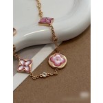 LV Four Flower Bracelet Pink Mother of Pearl