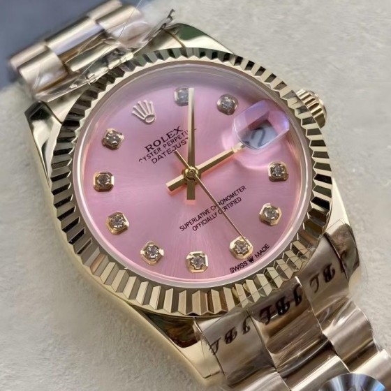 Datejust pink dial, gold strap 31mm