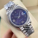 Datejust Roman numeral blue dial, silver strap 31mm