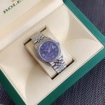 Datejust Roman numeral blue dial, silver strap 31mm