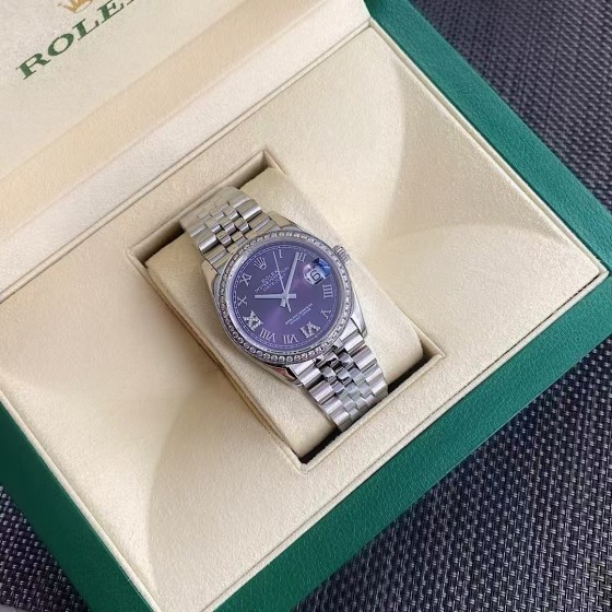 Datejust Roman numeral blue dial, silver strap 31mm