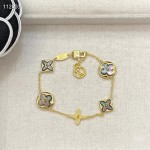 LV Five Flower Bracelet Gold Grey Shell