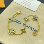 LV Five Flower Bracelet Gold Grey Shell