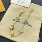 LV Five Flower Bracelet Gold Grey Shell