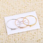 Cartier brick-inlaid silver nail bracelet 3 colors