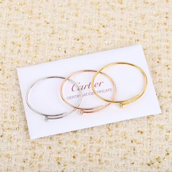 Cartier brick-inlaid silver nail bracelet 3 colors