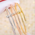 Cartier brick-inlaid silver nail bracelet 3 colors