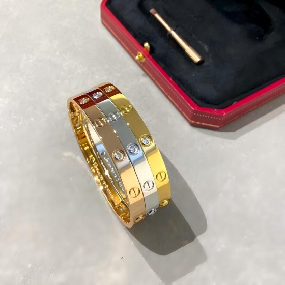 Cartier half diamond bracelet 3 colors