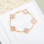 Van Cleef & Arpels Lucky Four-Leaf Clover Bracelet Pink Gold