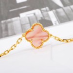 Van Cleef & Arpels Lucky Four-Leaf Clover Bracelet Pink Gold