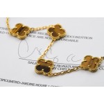 Four-leaf clover bracelet coffee silver