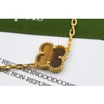Four-leaf clover bracelet coffee silver