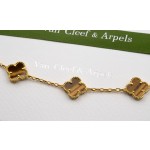 Four-leaf clover bracelet coffee silver