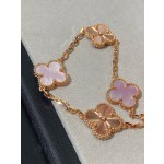 Four-leaf Clover Bracelet Rose Gold Pink