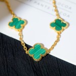 Four-leaf clover bracelet gold-green