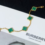 Four-leaf clover bracelet gold-green