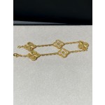 Four-leaf Clover Gold Half Diamond Bracelet Gold