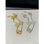 Four-leaf Clover Gold Half Diamond Bracelet Gold