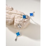 Four-leaf Clover Half Blue Bracelet Silver Blue