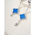 Four-leaf Clover Half Blue Bracelet Silver Blue