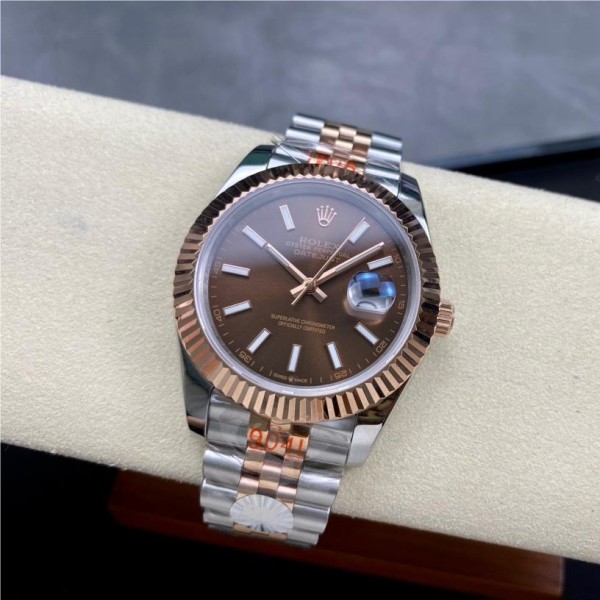 Diary series men's watch 41mm rose gold and silver two-tone strap