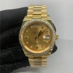 Datejust series gold dial with diamonds 36mm gold strap