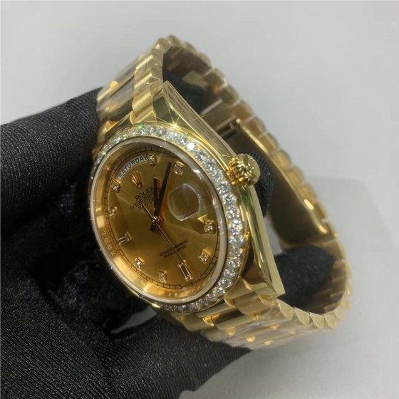 Datejust series gold dial with diamonds 36mm gold strap