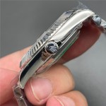 Datejust series men's and women's watches, black dial, silver bezel, 36 and 41mm sizes, silver five-link bracelet.