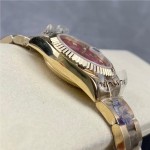 Datejust series red dial gold strap 31mm