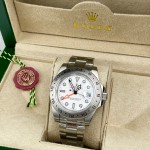 Rolex Explorer Yacht-Master series, white dial, silver bezel, silver case, 40mm, silver Oyster bracelet.