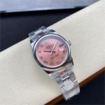 Oyster series pink dial 31mm silver strap