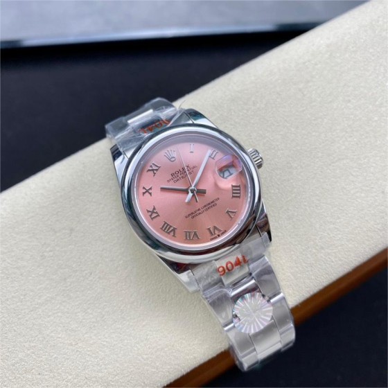 Oyster series pink dial 31mm silver strap