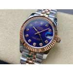 Dial dark purple dial 31mm, rose gold and silver two-tone strap