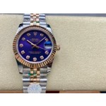 Dial dark purple dial 31mm, rose gold and silver two-tone strap