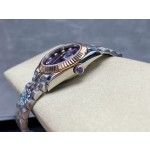 Dial dark purple dial 31mm, rose gold and silver two-tone strap