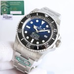 Rolex Sea-Dweller series, gradient blue dial, 44mm, silver Oyster bracelet.
