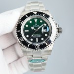 Rolex Sea-Dweller series, gradient green dial, 43mm, silver Oyster bracelet.