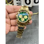 Rolex Daytona series, green dial, gold bezel, gold case, 40mm, gold Oyster bracelet.