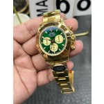 Rolex Daytona series, green dial, gold bezel, gold case, 40mm, gold Oyster bracelet.