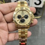 Rolex Daytona series, gold dial, gold bezel, gold case, 40mm, gold Oyster bracelet.