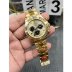 Rolex Daytona series, gold dial, gold bezel, gold case, 40mm, gold Oyster bracelet.