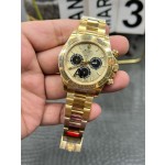 Rolex Daytona series, gold dial, gold bezel, gold case, 40mm, gold Oyster bracelet.