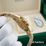 Rolex Daytona series, black dial, gold bezel, gold case, 40mm, gold Oyster bracelet.