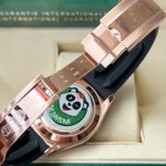 Rolex Daytona series, rose gold dial, black bezel, rose gold case, 40mm, rubber strap.