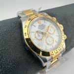 Rolex Daytona series, white dial, gold bezel, silver case, 40mm, gold and silver Oyster bracelet.