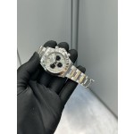 Rolex Daytona series, silver dial, silver bezel, silver case, 40mm, silver Oyster bracelet.