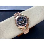 Rolex Daytona series, diamond-set black dial, rose gold bezel, rose gold case, 40mm, rose gold Oyster bracelet.