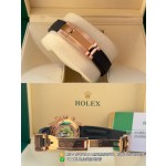 Rolex Daytona series with diamond-set black dial, black bezel, rose gold case, 40mm, rubber strap.